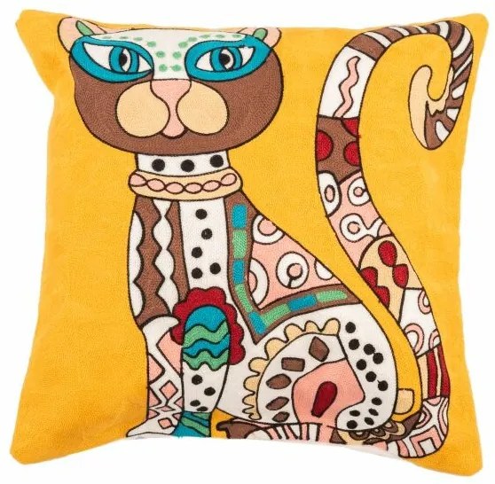 Poszewka dzianinowa na poduszkę Kot, 45 x 45 cm