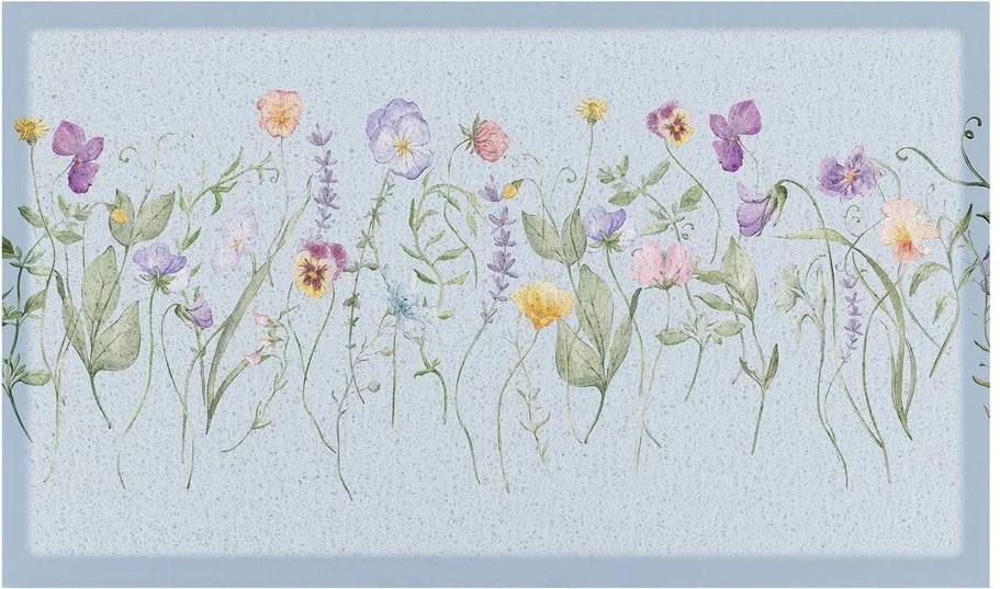 Wycieraczka z PVC 40x70 cm Blue Wild Flowers – Artsy Doormats