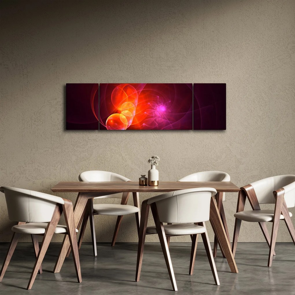 Nowoczesny obraz różowej abstrakcji (170x50 cm)