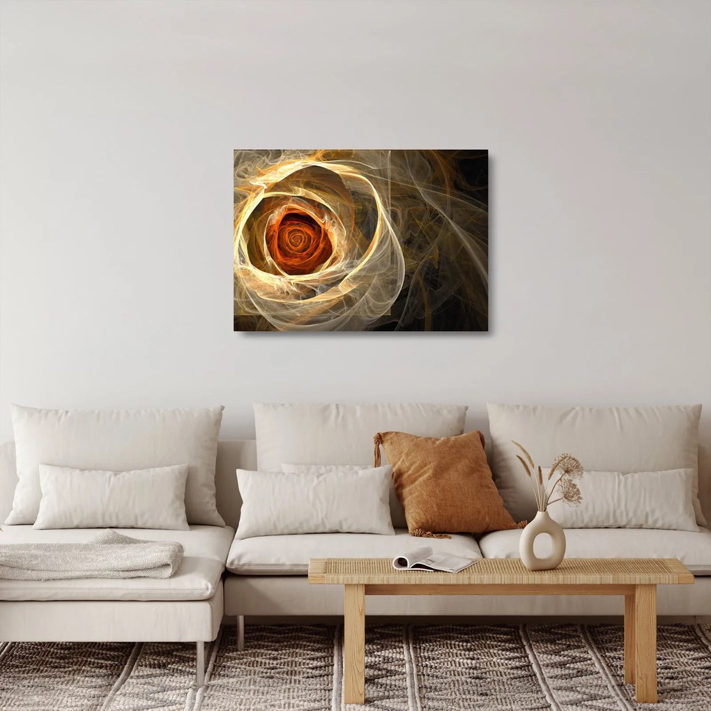 Obraz na szkle - Abstrakcyjne róże w ognistych kolorach (70x50 cm)