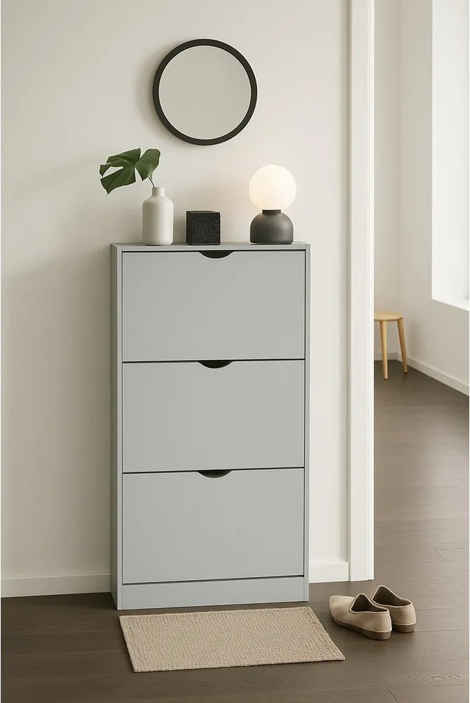 Szara uchylna szafka na buty 60x118x24 cm Stelo – Bonami Essentials