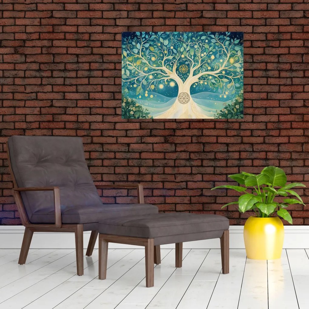 Obraz – Magiczne drzewo ze spiralami (70x50 cm)