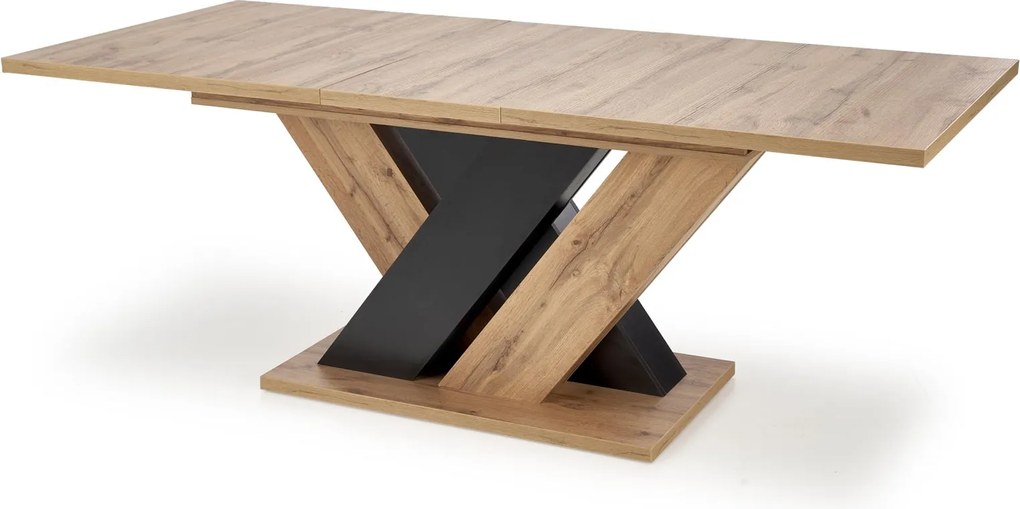 Rozkładany stół na oryginalnej nodze Brandon dąb wotan/czarny
