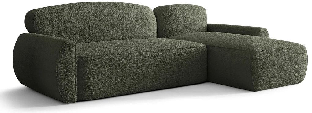 Zielony narożnik L z funkcją spania i pojemnikiem Z0-D01