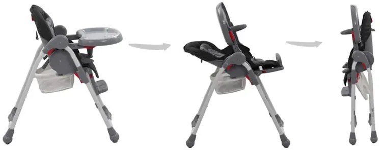 Szare regulowane krzesełko do karmienia D1-L49