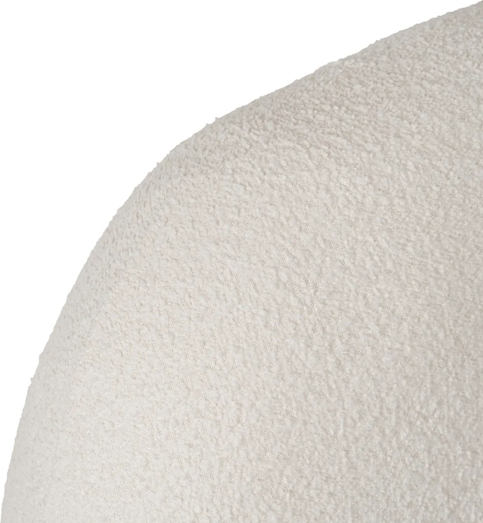 Łóżko Tapicerowane 160x200 cm ROSSO ze Stelażem i Pojemnikiem Dwuosobowe Boucle Kremowe