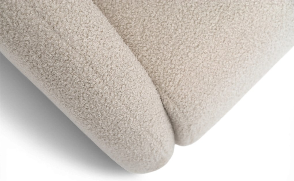 Sofa rozkładana Nubi trzyosobowa 140 cm z pojemnikiem - jasny beżowy boucle Quelle 03