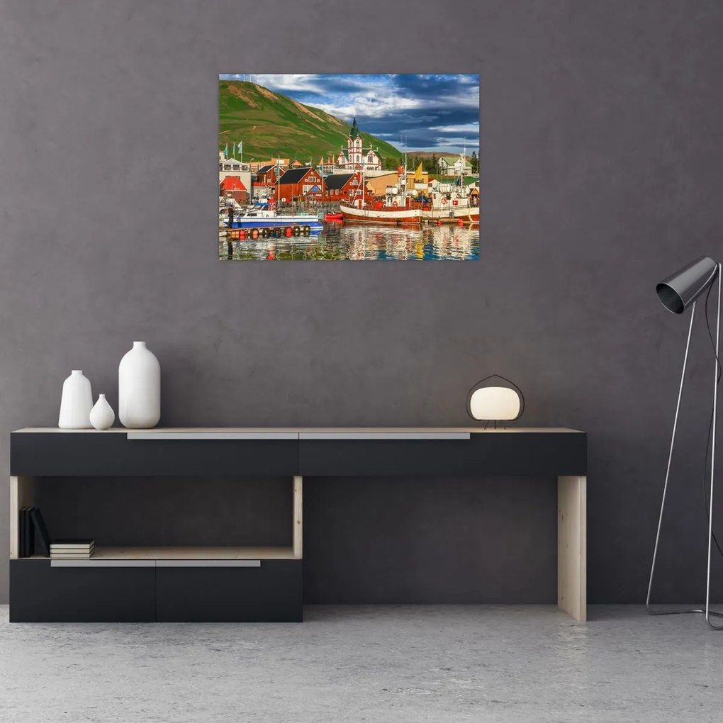 Obraz na szkle - Húsavík (70x50 cm)