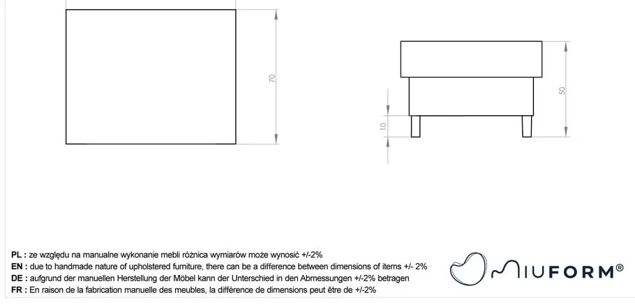 Ciemnoszary podnóżek Simon – Miuform
