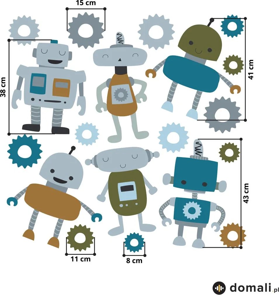 Naklejki na ścianę - Roboty I.