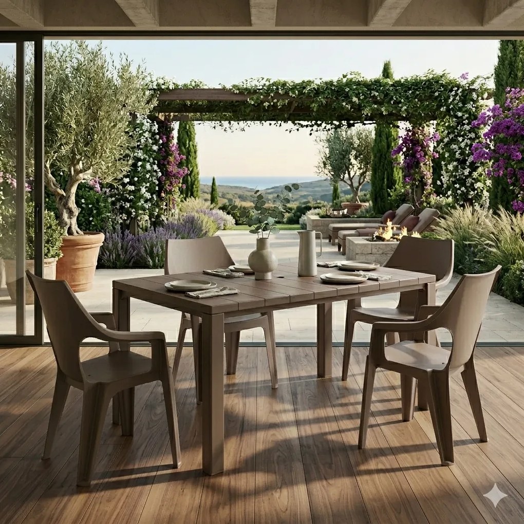 Stół ogrodowy Julie 147 x 90 cm cappuccino KETER