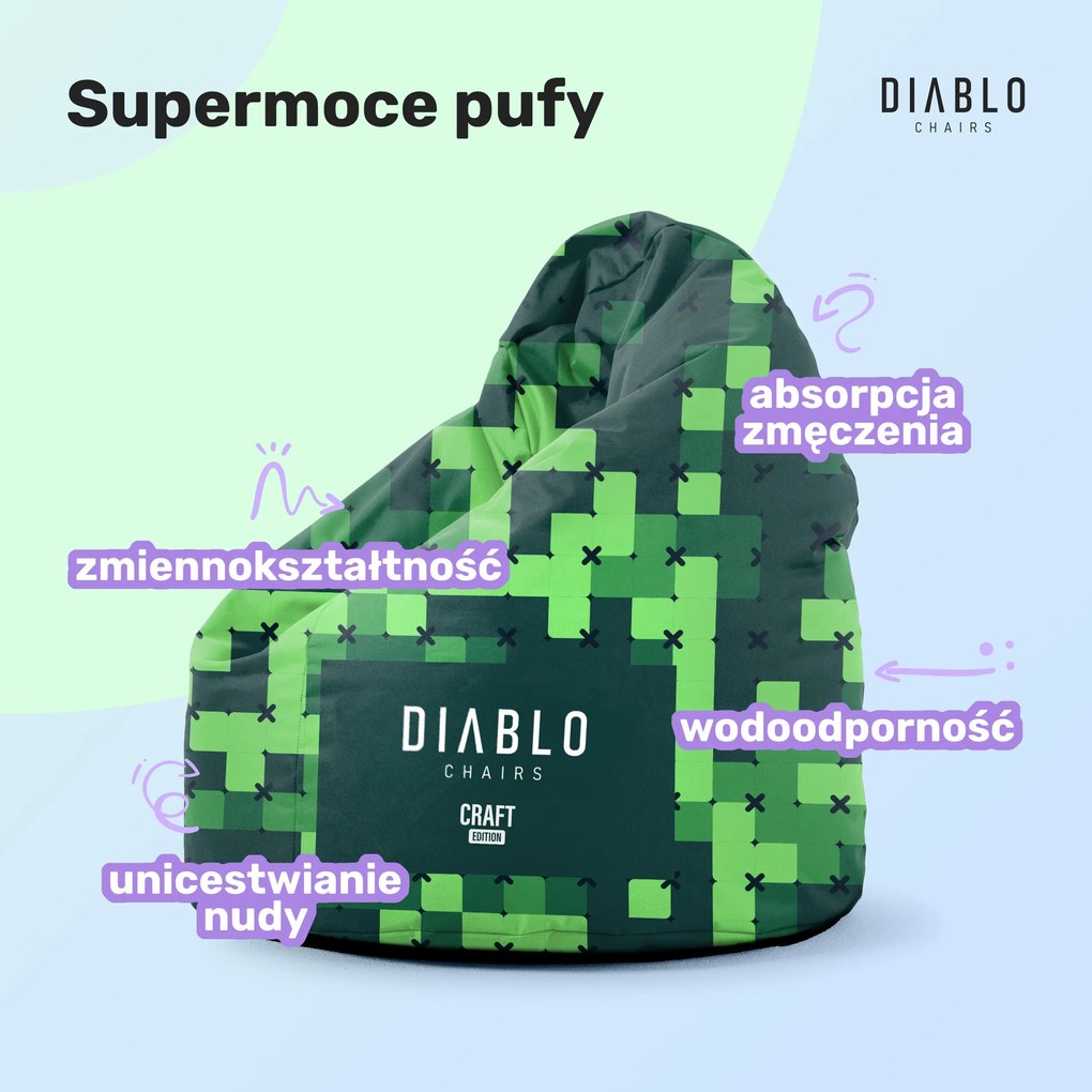 Pufa dla dziecka Diablo Chairs, zielona Craft Edition