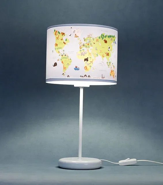 Lampka nocna dla dzieci z mapą świata - 5X A327 B8-B23
