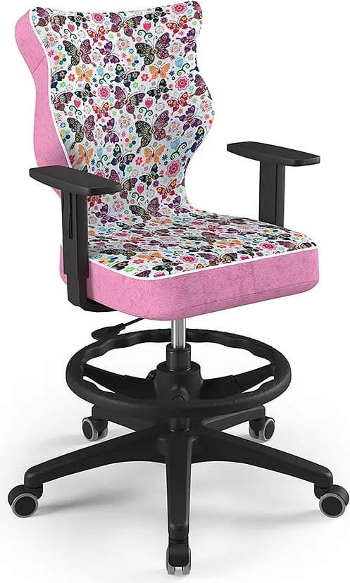 Krzesło do biurka z wzorami Duo Black rozmiar 5 (146-176,5 cm) z podnóżkiem