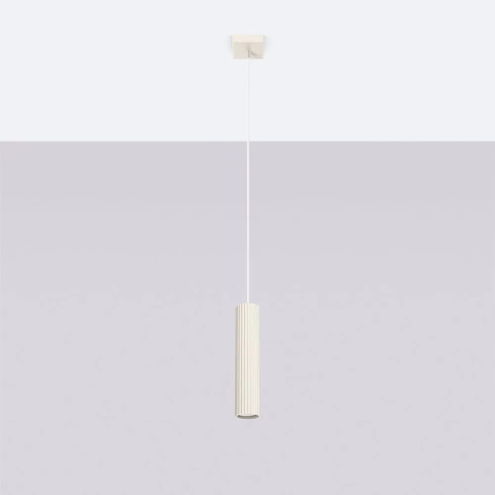 Kremowa lampa wisząca Gleam – Sollux