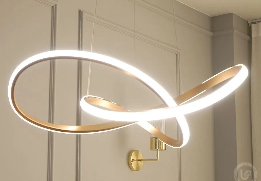 Lampa nowoczesna LED wisząca sufitowa pierścienie AT74-ESL-Gold