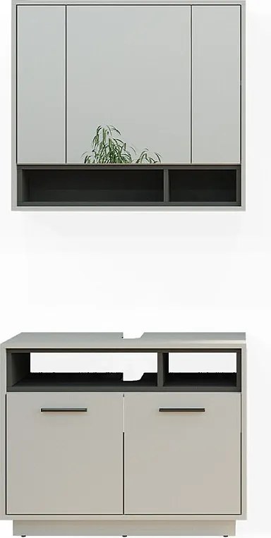 Zestaw mebli łazienkowych szary 80x40x64 beatrice