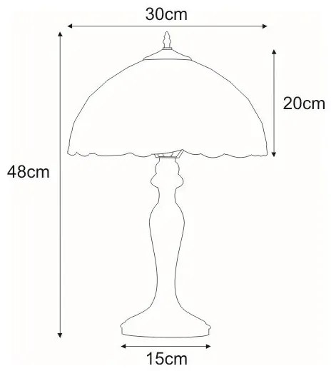 Witrażowa lampa stołowa w stylu retro - 3X S947 E1-K73