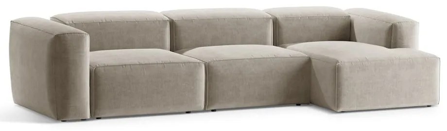 Beżowy narożnik (prawostronny/z szezlongiem) Bergamo – Cosmopolitan Design