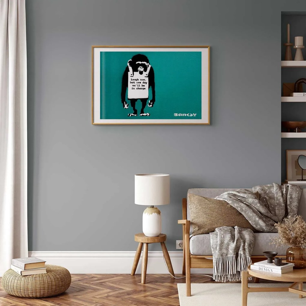 Plakat Zła małpa 42x29,7 cm z ramą złotą z marginesem ARTGEIST B