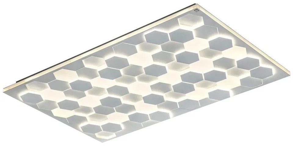 Biała lampa sufitowa LED ze sterowaniem głosowym/mobilną aplikacją i metalowym kloszem 70x115 cm Cifavo – CINQUE