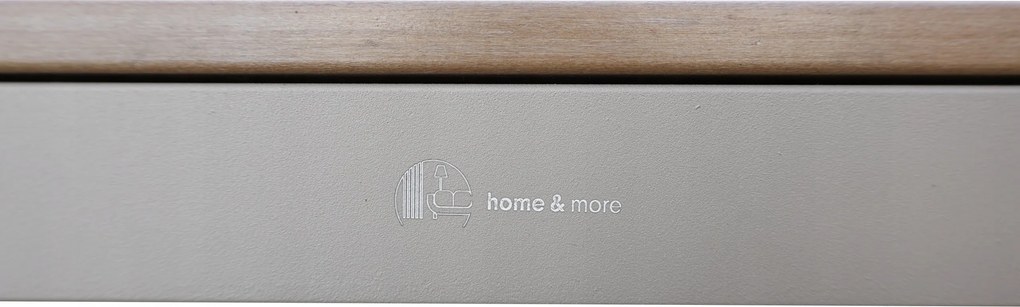 Stół ogrodowy aluminiowy beżowy 150x90x75 cm trwały blat kompozyt drewniany