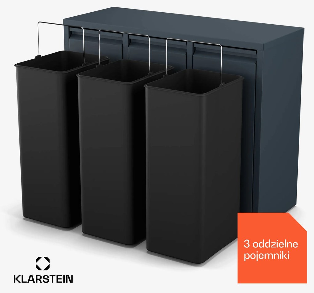 Klarstein Ordnungshüter 3 kosz na śmieci, 45 litrów, 3 pojemniki, bezzapachowy