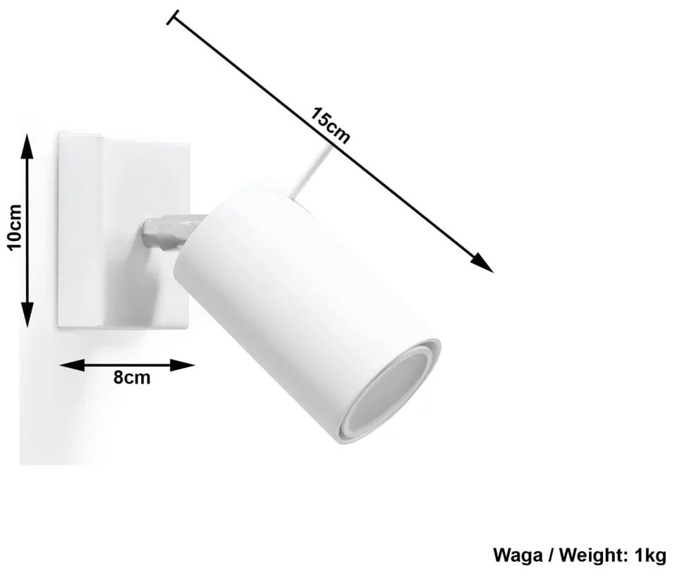 Biały kinkiet Sollux Etna
