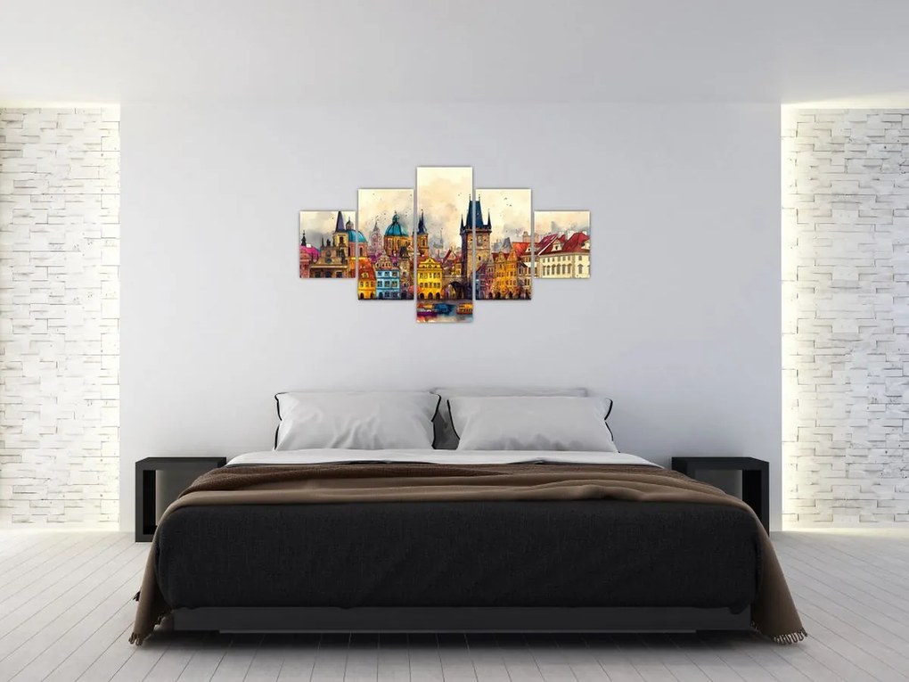 Obraz - Jesień w malowanym mieście (125x70 cm)