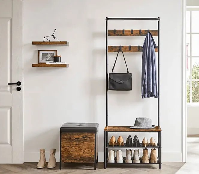 Wieszak Do Przedpokoju Z Szafką Na Buty W Stylu Loft H9-T39