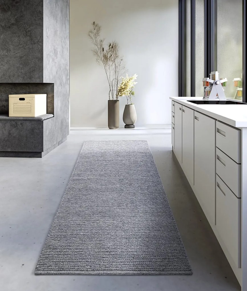 Dywan wełniany Villeroy & Boch szary 80 cm x 200 cm