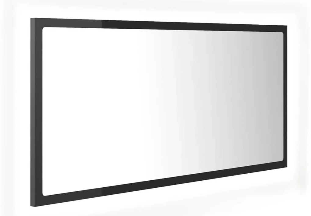 Nowoczesne szare lustro LED w połysku N3-W48