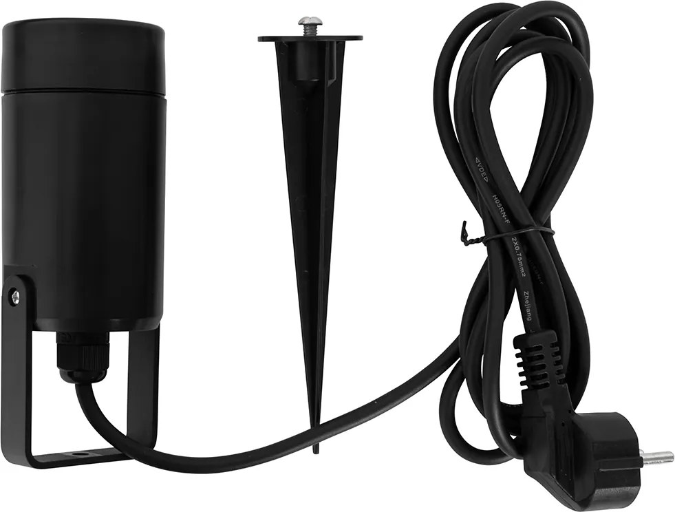 Regulowana czarna lampa kolcowa IP65 - Solo Eco