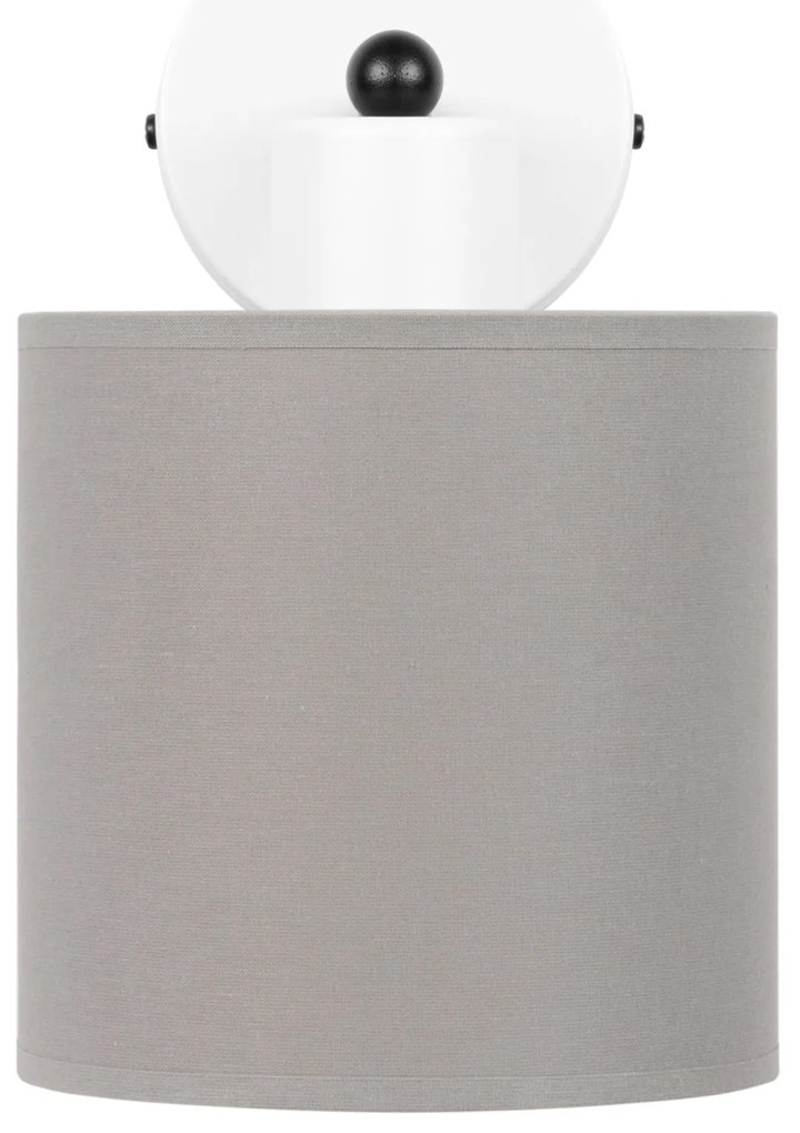 Biały kinkiet LED z szarym abażurem WD-C-1010WE-GR jednopunktowy indus