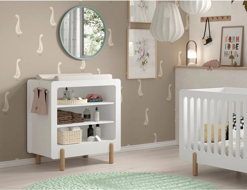 Biała komoda dziecięca z przewijakiem 88x95x57 cm Smile – Vipack