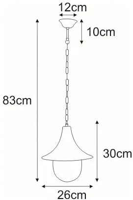 Czarno-złota zewnętrzna lampa wisząca - S317-Namza