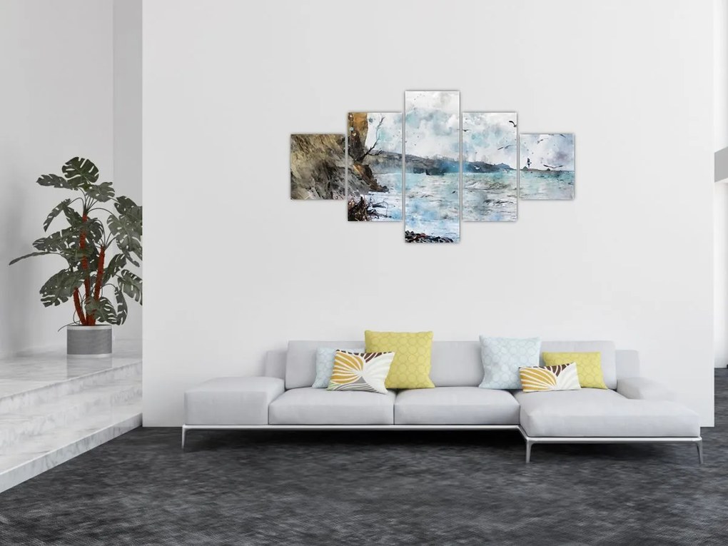 Obraz - Rafa, akwarela (125x70 cm)