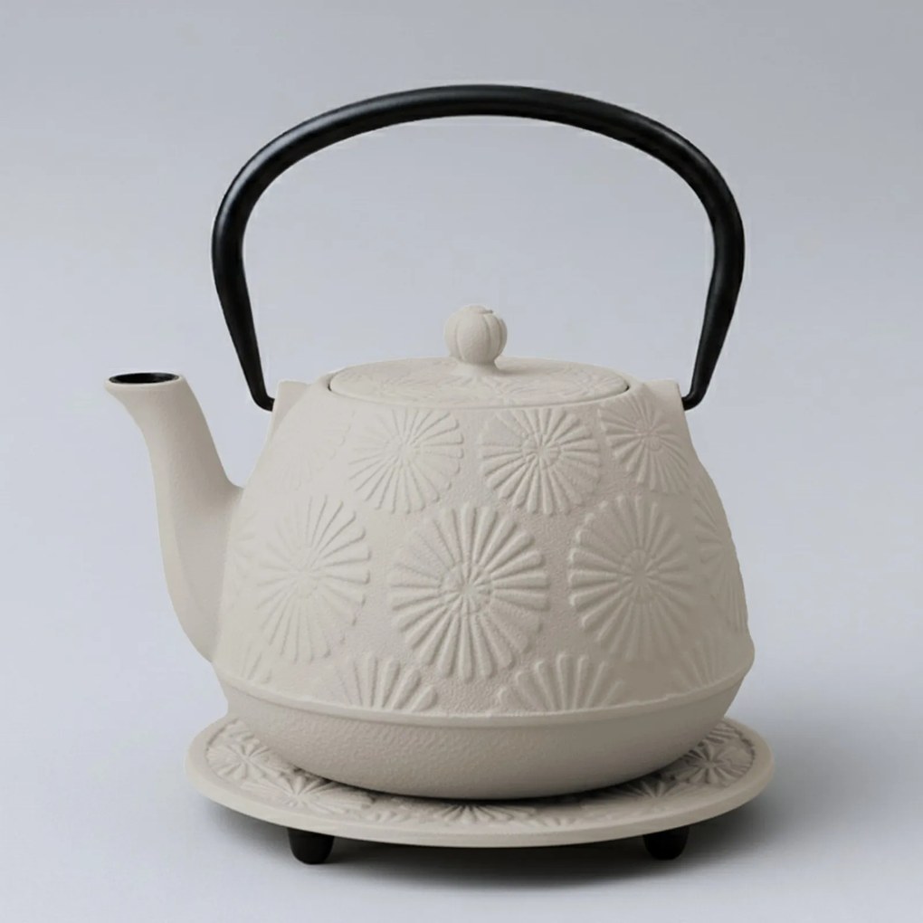 Dzbanek żeliwny z czarkami i podstawką KOGA, 1200 ml