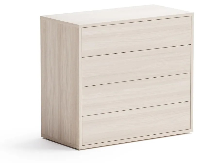 Szafka biurowa niska BLOCK Wood, 4 szuflady