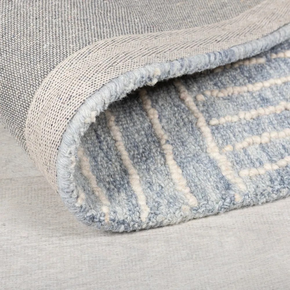 Jasnoniebieski wełniany dywan tkany ręcznie 200x290 cm Memphis Wool – Flair Rugs