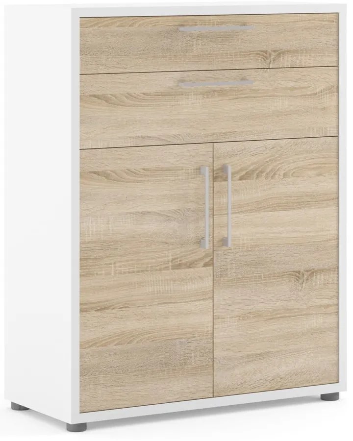 Biały regał modułowy w dekorze dębu 89x113 cm Prima – Tvilum