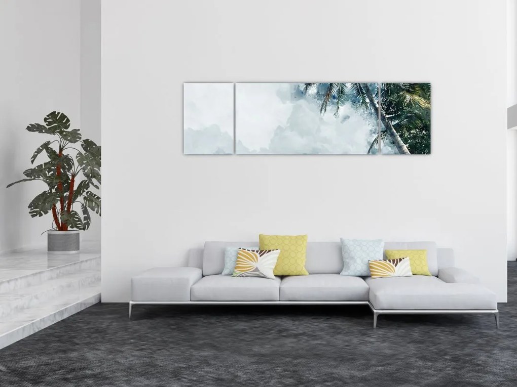 Obraz palmy nad morzem (170x50 cm)