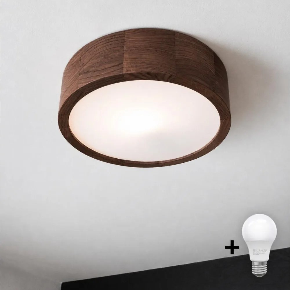 Brilagi - Lampa sufitowa LED CARVALHO 1xE27/15W/230V dąb orzech śr. 27 cm