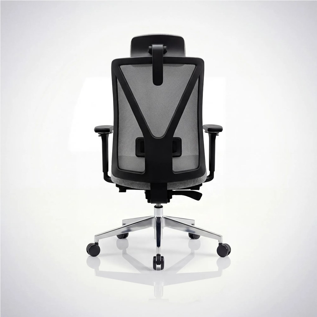 Fotel biurowy ergonomiczny szary z siatką VECTOR