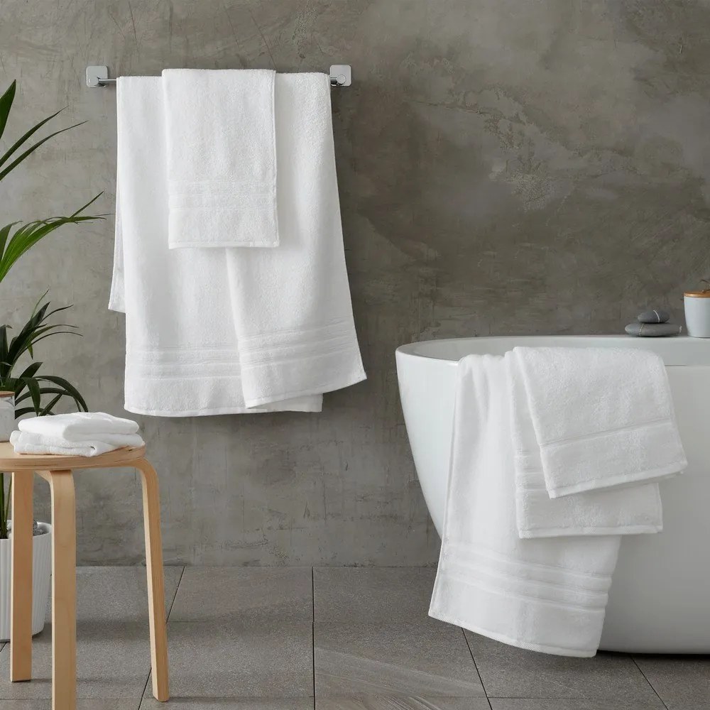 Białe bawełniane ręczniki frotte zestaw 6 szt. Zero Twist – Catherine Lansfield