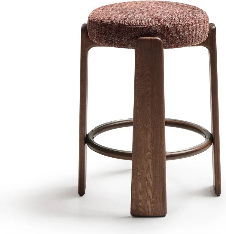 Brązowy/w ciemnym naturalnym kolorze hoker z litego drewna jesionowego (wysokość siedziska 65 cm) Granite – Kave Home