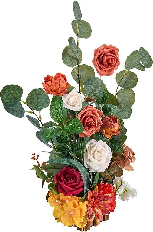 Samonośna Kompozycja Kwiatowa SucceBuy Sztuczna, Zestaw 4 szt., Sztuczne Kwiaty do Dekoracji Przejścia Ślubnego, Centralnego Stołu, 45x25x25 cm