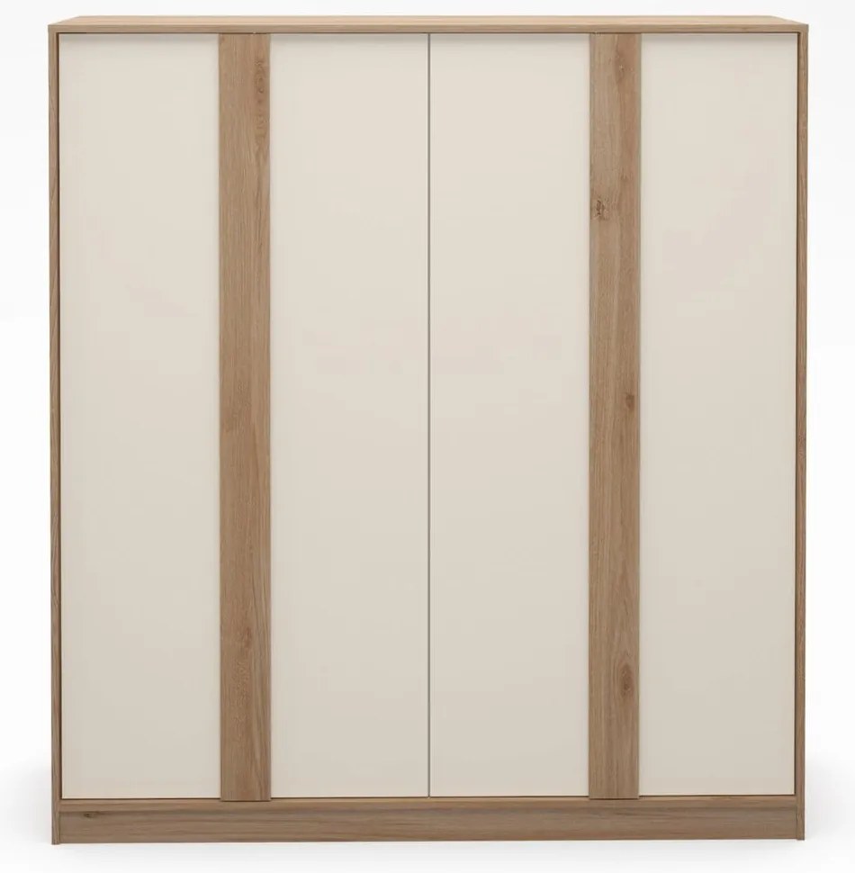 Kremowo-naturalna szafa w dekorze dębu 180x197,5x53 cm Dennis – Marckeric