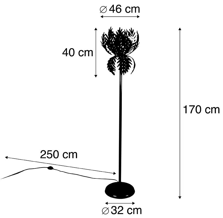 Lampa stojąca w stylu vintage złota - Botanica Simplo Retro Oswietlenie wewnetrzne