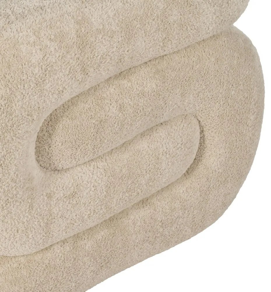 Beżowy puf z materiału bouclé – Ixia